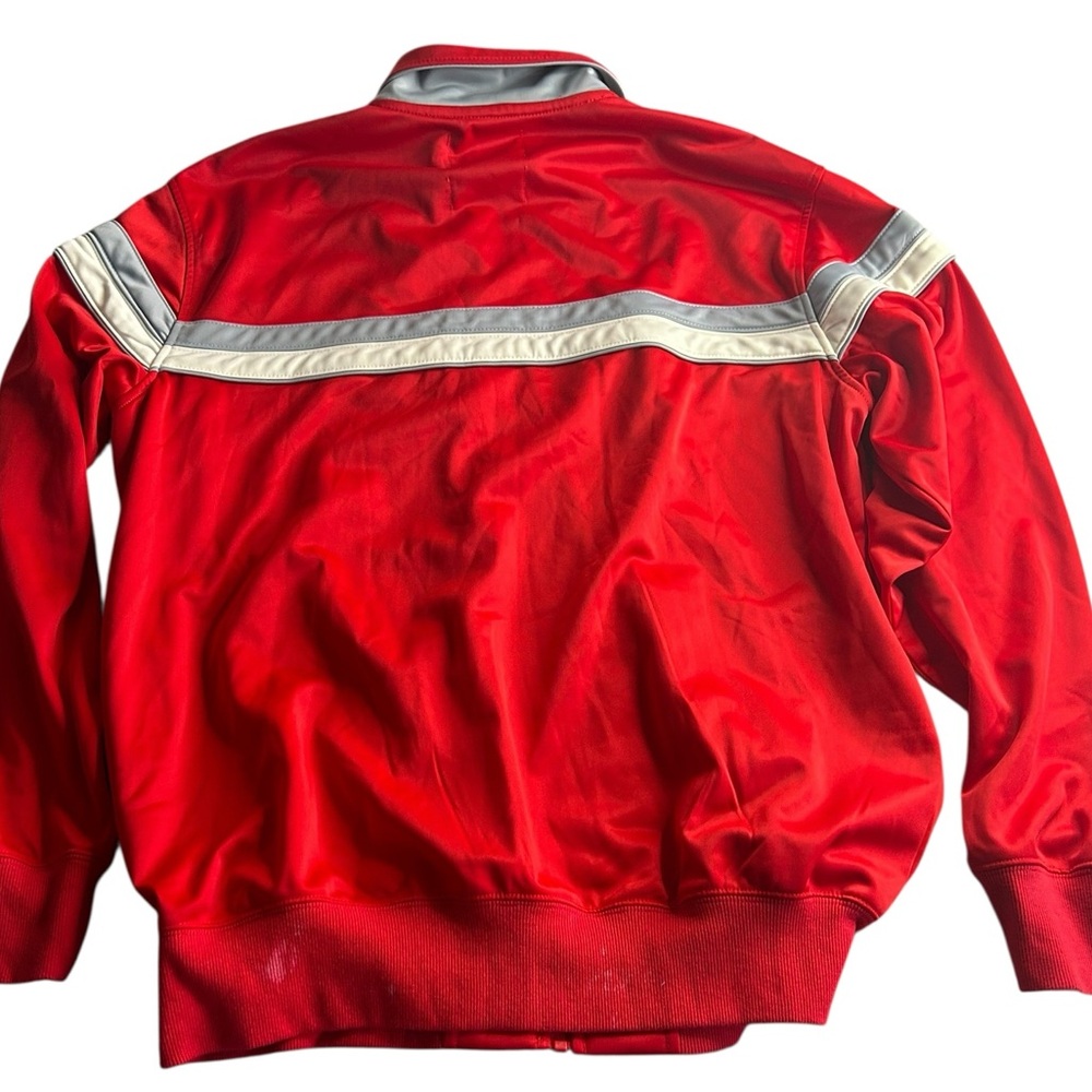 VTG Ohio State Buckeyes Starter Track Jacket Men Large Scarlet Red Gray 90s NCAA - Picture 4 of 7